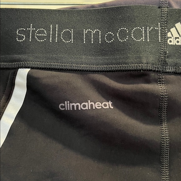 Stella Mccartney Adidas Black Climalite running tights reflective bands leg zips - Picture 9 of 14